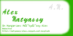 alex matyassy business card